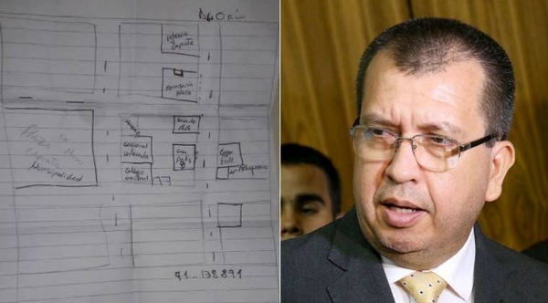 HOY / Croquis hallado por la Policía revela plan para asaltar vivienda de senador colorado