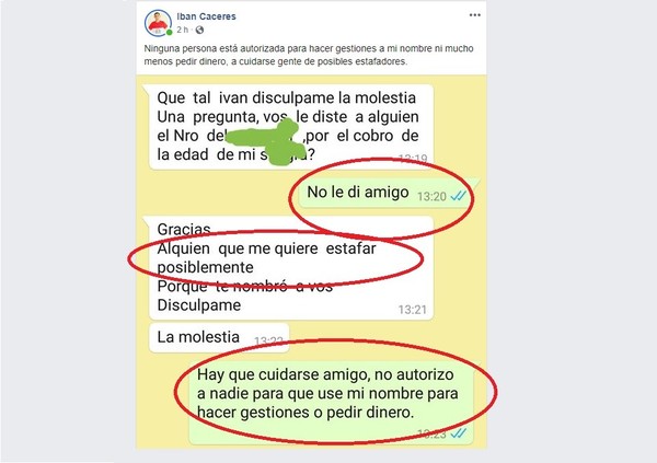 Atención: estafador se hace pasar por gestor de pensión de la tercera edad en el Chaco