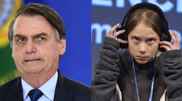 Bolsonaro califica de "mocosa" a Greta Thunberg y ella le responde en Twitter » Ñanduti