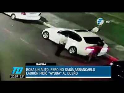 No supo arrancar el auto robado y pidió ayuda al dueño