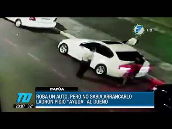 No supo arrancar el auto robado y pidió ayuda al dueño
