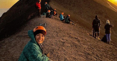 NDE TAVYO NDE ¡Conductora se subió a un volcán!