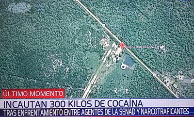 Incautan 300 kilos de cocaína tras enfrentamiento en pista de aterrizaje