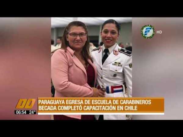La primera mujer oficial paraguaya egresa de la Escuela de Carabineros de Chile