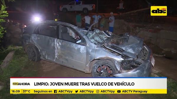 Limpio: Joven muere tras vuelco de vehículo - ABC Noticias - ABC Color