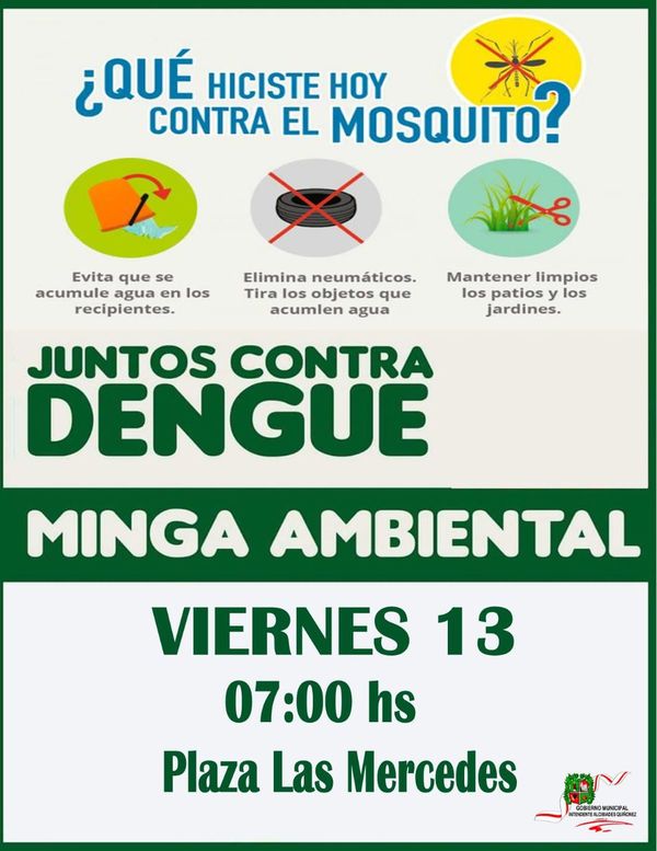 Minga ambiental en San Lorenzo contra el dengue, zika y chikungunya
