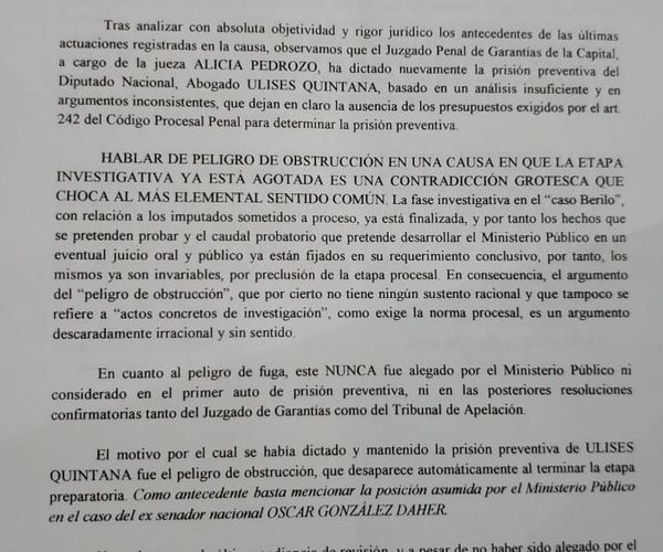 Prisión de Ulises es una contradicción grotesca y descaradamente irracional, según la Orden de Abogados