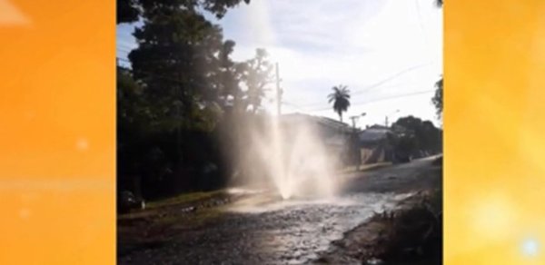 Desde hace 15 días, no reparan 'manantial' en medio de calle | Noticias Paraguay