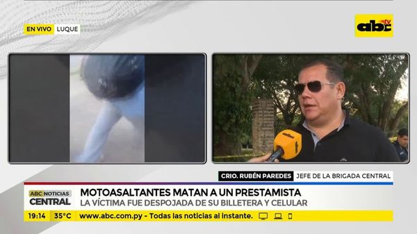 Motoasaltante mata a un prestamista - ABC Noticias - ABC Color