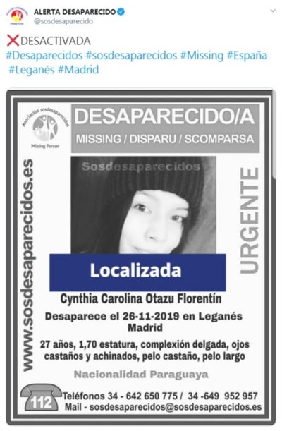 España: reportan localización de paraguaya denunciada como desaparecida - Nacionales - ABC Color