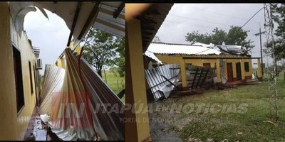 CNEL BOGADO: TEMPORAL DESTECHÓ PARTE DE LA COMISARÍA DE SAN RAFAEL.