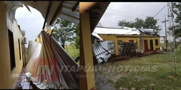 CNEL BOGADO: TEMPORAL DESTECHÓ PARTE DE LA COMISARÍA DE SAN RAFAEL.