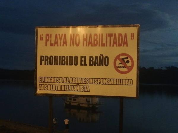 BOMBEROS ADVIERTEN QUE PLAYA DE CAPITÁN MEZA NO ESTÁ HABILITADA