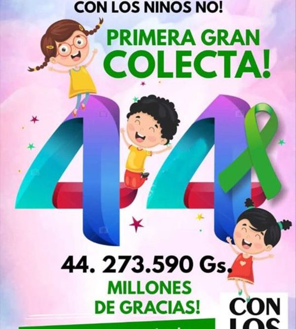 Durante colecta organización “Con los niños no” recauda Gs. 44. 273.590