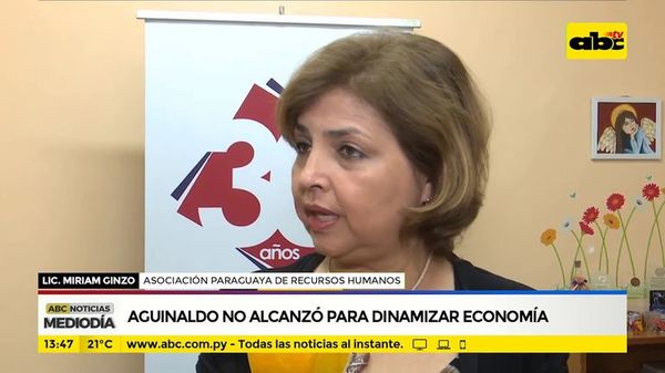 Aguinaldo no alcanzó para dinamizar economía - ABC Noticias - ABC Color