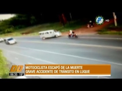 Motociclista escapó de la muerte tras grave accidente