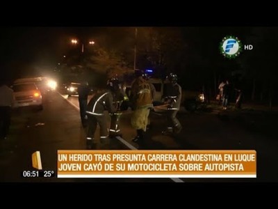Presunta carrera clandestina deja a un motociclista herido
