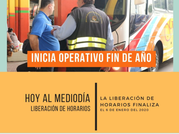 Liberan horario de buses por festividades de fin de año