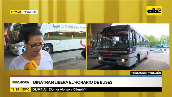 Dinatran libera el horario de buses - ABC Noticias - ABC Color