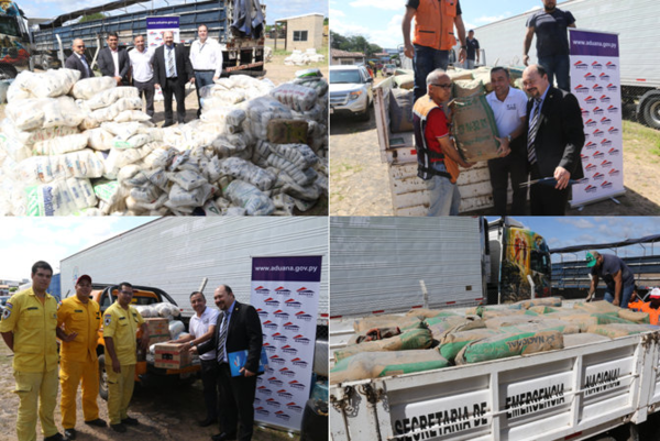 Aduana entregó alrededor de 20 toneladas de alimentos a diversas instituciones