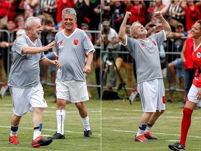 Lula y la forma de celebrar su libertad con sus aliados: el fútbol.