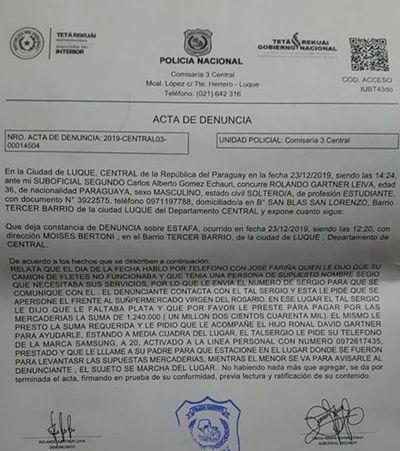 Estafan a fletero en Luque •