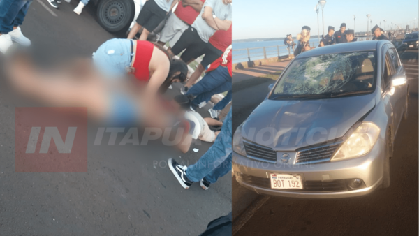 JOVEN ES ARROLLADA POR UN AUTOMÓVIL EN PLENA COSTANERA