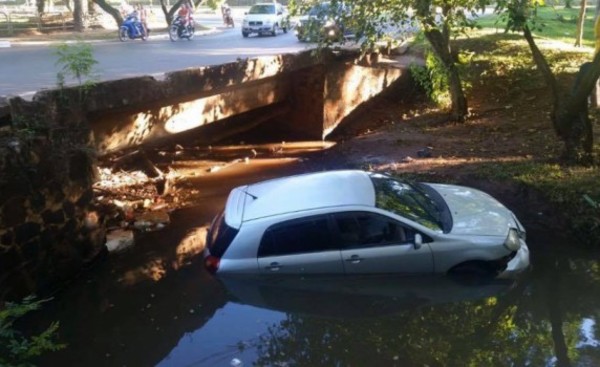 "Tragó" curva y cayó del "Puente Pesoa"
