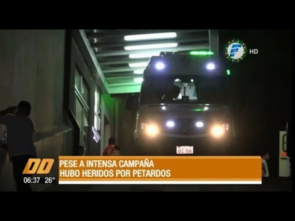 Pese a intensa campaña hubo heridos por petardos