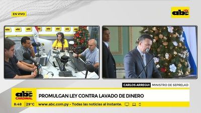Promulgan ley contra lavado de dinero - ABC Noticias - ABC Color