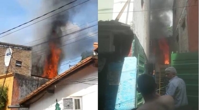 HOY / Incendio consume viviendas en Cambala: bomberos y vecinos intentan controlar el fuego
