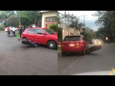 MOTOCICLISTA QUEDÓ HERIDO EN ACCIDENTE EN B° VILLA CANDIDA