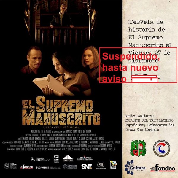 Se posterga proyección de película "El Supremo Manuscrito" | San Lorenzo Py