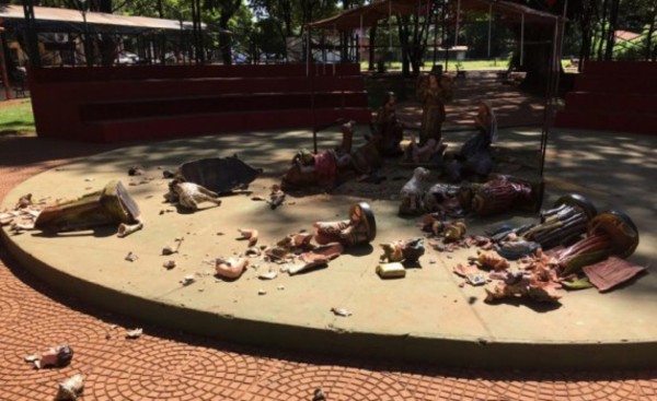 Pesebre de Minga Guazú es destruido por vándalos
