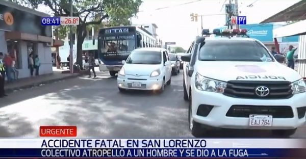 Peatón muere arrollado por un bus en San Lorenzo