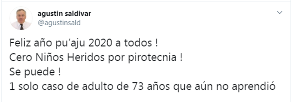 Cero niños heridos por pirotecnia en Año Nuevo