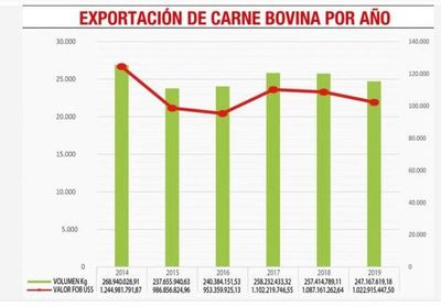 Envío de carne bajó 4% en volumen y 6% en divisas