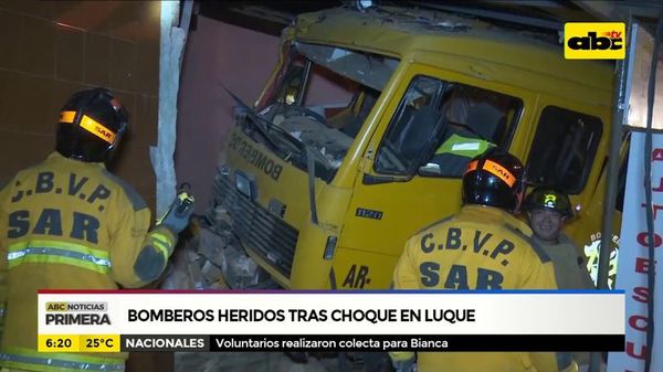 Bomberos heridos tras choque en Luque - ABC Noticias - ABC Color