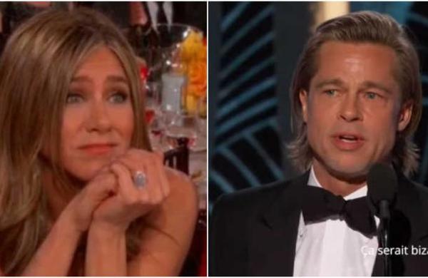 La emocionada reacción de Jeniffer Aniston cuando Brad Pitt ganó su Globo de Oro - SNT