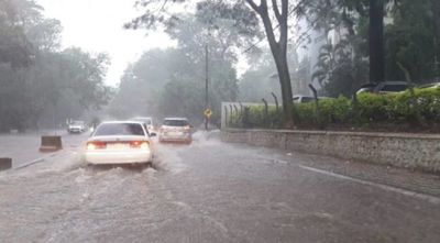 Tormenta causa estragos en Asunción: raudales, semáforos sin funcionar y árboles caídos