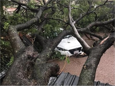 Fuerte temporal azotó Asunción y alrededores