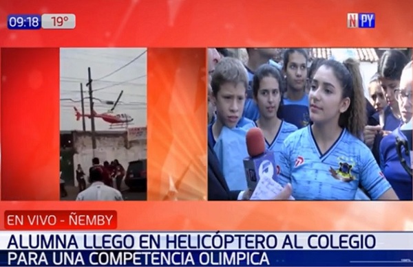 Alumna dice que pagaron paseo en helicóptero con "milaneseada"