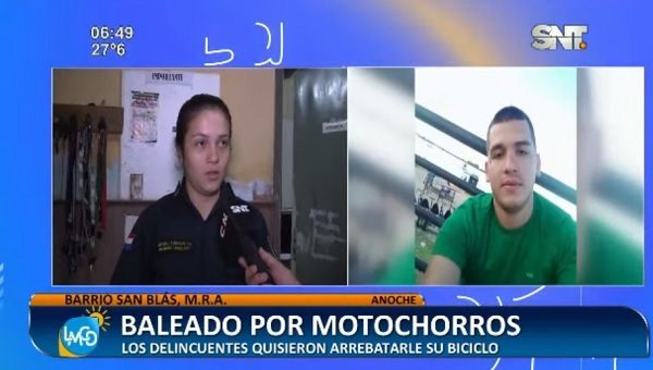 Motochorros balean a joven tras resistirse a asalto