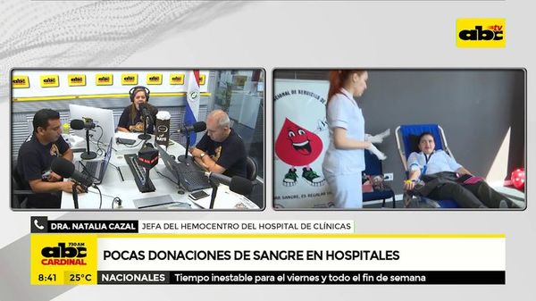 Pocas donaciones de sangre en hospitales - ABC Noticias - ABC Color
