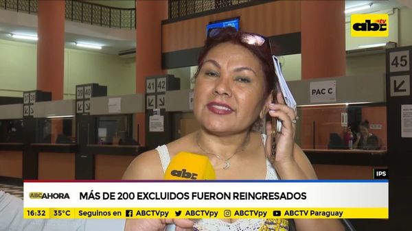 IPS: más de 200 excluidos fueron reingresados - ABC Noticias - ABC Color
