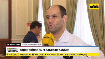 Stock crítico en el banco de sangre - ABC Noticias - ABC Color