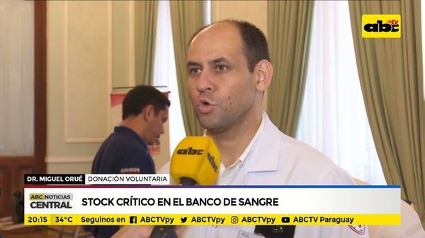 Stock crítico en el banco de sangre - ABC Noticias - ABC Color