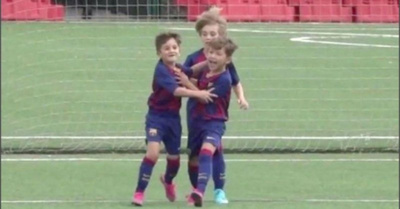 Hijo de Messi clavó su primer gol