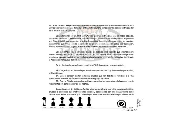 Olimpia exige a la APF explicaciones