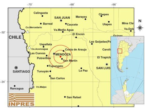 Sismo de magnitud 4,8 sacude la ciudad argentina de Mendoza - Mundo - ABC Color